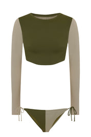 Olivera Triangle Bottom / Two-tone Olive Green