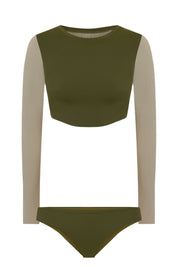 Olivera Sun T’shirt / Two-tone Olive Green