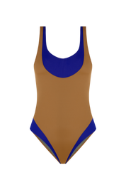 Traje de baño Moon / Azul Racing y Tabaco