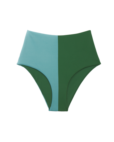 Domino Bikini Bottom / Green & Stone Blue