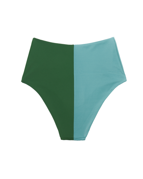 Domino Bikini Bottom / Green & Stone Blue